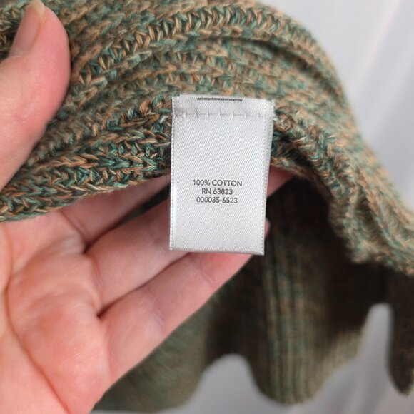 Christopher & Banks Long Cardigan Sweater Women's Size Large Green Tan Marled - Picture 6 of 10